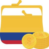 drapeau colombien dessiné à la main, peso colombien dessiné à la main vecteur