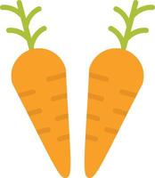 icône plate de carottes vecteur