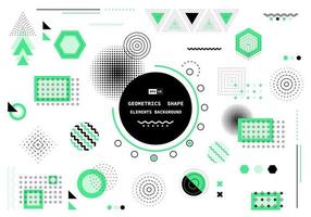 les éléments abstraits de forme moderne géométrique vert et noir couvrent l'arrière-plan. modélisme de fond géométrique. vecteur