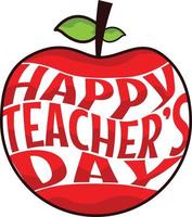 bonne journée des enseignants avec vecteur de pomme