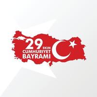 29 ekim cumhuriyet bayram kutlu olsun carte de modèle vectoriel. insigne typographique du jour de la république de turquie. vecteur