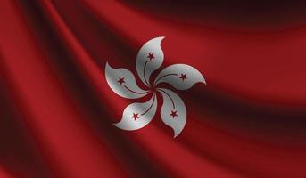 drapeau de hong kong agitant. arrière-plan pour la conception patriotique et nationale vecteur