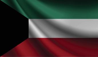 drapeau du koweït agitant. arrière-plan pour la conception patriotique et nationale vecteur