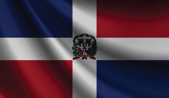 drapeau de la république dominicaine agitant. arrière-plan pour la conception patriotique et nationale vecteur