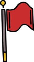 drapeau rouge dessin animé mignon vecteur