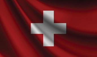 drapeau suisse agitant le fond pour la conception patriotique et nationale vecteur