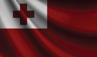 drapeau tonga agitant le fond pour la conception patriotique et nationale vecteur