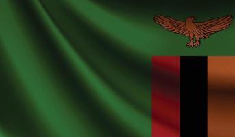 drapeau de la zambie agitant le fond pour la conception patriotique et nationale vecteur