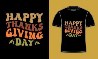 conception de t-shirt joyeux thanksgiving thanksgiving vecteur