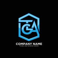 création de logo initial tga pour une entreprise vecteur