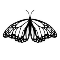 silhouette de papillon monarque. illustration vectorielle isolée sur fond blanc vecteur