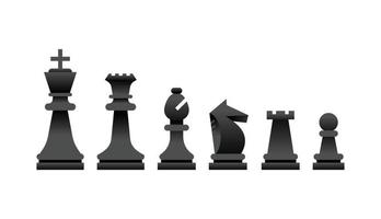 jeu d'échecs vecteur noir icône réaliste
