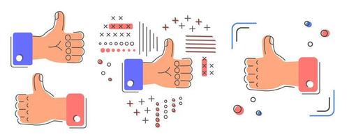 comme icône. icône pouce vers le haut. vecteur comme illustration de signe comme dans le contour linéaire pour le web, les réseaux sociaux, les commentaires, les blogs, les sites d'actualités, l'application.