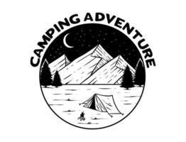 art d'aventure de camp d'été, image vectorielle vecteur