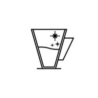 icône de tasse de café avec de l'eau froide sur fond blanc. style simple, ligne, silhouette et épuré. noir et blanc. adapté au symbole, au signe, à l'icône ou au logo vecteur