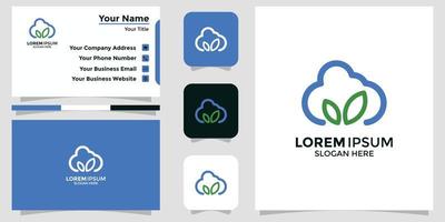 logo de conception de nuage et carte de marque vecteur
