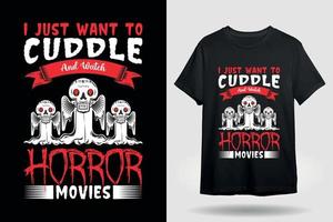 conception de t-shirt couple halloween vecteur