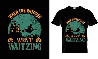 quand la conception de t-shirt d'halloween des sorcières, le slogan de t-shirt d'halloween et la conception de vêtements, la typographie d'halloween, le vecteur d'halloween, l'illustration d'halloween