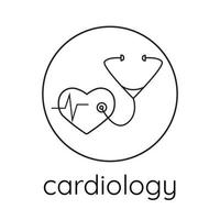 icône de ligne cardiologie vecteur