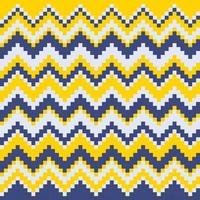 motif à chevrons. Pixel art. motif chevron jaune, bleu et blanc. illustration vectorielle vecteur