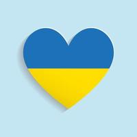 drapeau ukrainien au coeur. style papier découpé. origamis, 3d. illustration vectorielle. vecteur