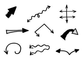 ensemble vectoriel de flèches dessinées à la main, éléments de présentation