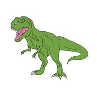 tyrannosaure rex dessiné à la main de vecteur