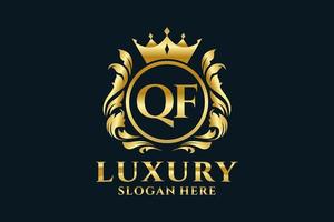 modèle initial de logo de luxe royal de lettre qf dans l'art vectoriel pour des projets de marque luxueux et d'autres illustrations vectorielles.
