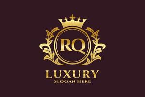modèle initial de logo de luxe royal de lettre rq dans l'art vectoriel pour des projets de marque luxueux et d'autres illustrations vectorielles.
