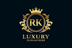 modèle initial de logo de luxe royal de lettre rk dans l'art vectoriel pour des projets de marque luxueux et d'autres illustrations vectorielles.
