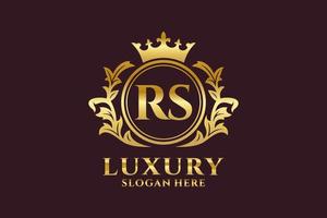 modèle de logo de luxe royal lettre initiale rs dans l'art vectoriel pour les projets de marque de luxe et autres illustrations vectorielles.