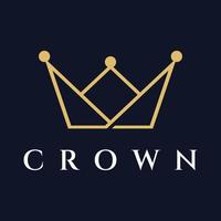 conception de modèle de logo abstrait de couronne royale de luxe. couronne avec monogramme, avec des lignes élégantes et minimalistes isolées sur le fond. vecteur