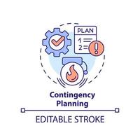 icône de concept de planification d'urgence. gestion des risques. type de stratégie d'entreprise idée abstraite illustration de ligne mince. dessin de contour isolé. trait modifiable. vecteur