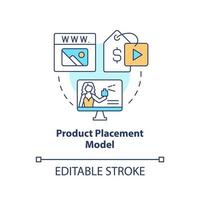 icône de concept de modèle de placement de produit. mention de la marque. illustration de fine ligne d'idée abstraite de modèle d'entreprise de créateur. dessin de contour isolé. trait modifiable. vecteur