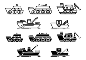 Icônes de vecteur de remorqueur