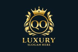 modèle initial de logo de luxe royal de lettre qo dans l'art vectoriel pour des projets de marque luxueux et d'autres illustrations vectorielles.