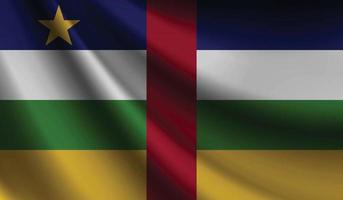 drapeau de la république centrafricaine agitant. arrière-plan pour la conception patriotique et nationale vecteur