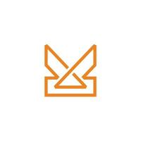 lettre v triangle géométrique linéaire symbole logo vecteur