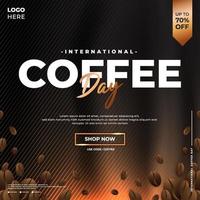 conception de voeux moderne et haut de gamme pour la journée internationale du café vecteur