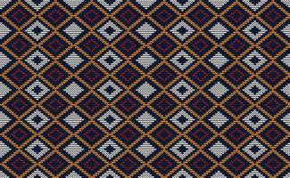 motif de point de croix blanc et orange, fond diagonal de broderie, vecteur tricoté