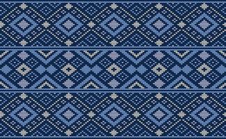 motif de point de croix blanc et bleu, fond continu de broderie, vecteur tricoté