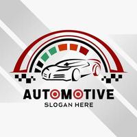 création de logo automobile automobile dans un style abstrait créatif avec rpm. vecteur de modèle de logo rapide et rapide. vecteur d'illustration premium logo automobile