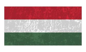 drapeau hongrois grunge, couleurs officielles et proportion. illustration vectorielle. vecteur