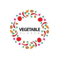 modèle de conception de logo de légumes vecteur