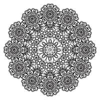 motif circulaire en forme de mandala pour henné, mehndi, tatouage, décoration. ornement décoratif dans un style oriental ethnique. page de livre de coloriage. vecteur