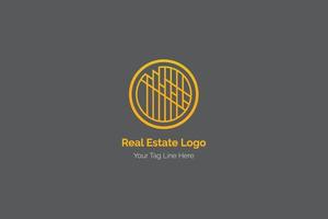 modèle de conception de logo immobilier iconique cercle unique et illustration vectorielle