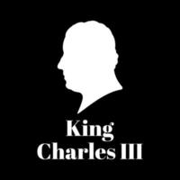 profil latéral du roi charles iii. Mort de la reine de Grande-Bretagne. vecteur