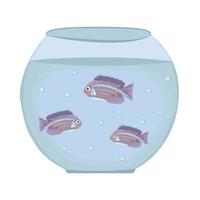 trois poissons dans un aquarium vecteur