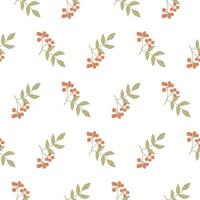 motif de sorbier. plantes d'automne sur un motif pour textiles, tissus, rideaux, papiers peints. baies rouges. vecteur