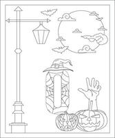 page de coloriage alphabet avec style halloween. abc coloriage - lettre o vecteur libre vecteur gratuit